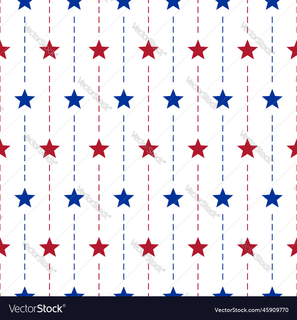 Stars and vertical dotted line seamless pattern