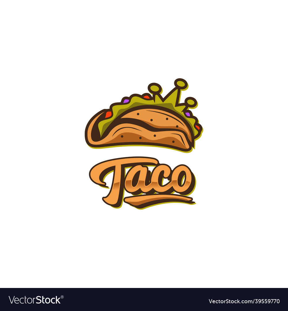 Taco logo design mexican restaurant Royalty Free Vector