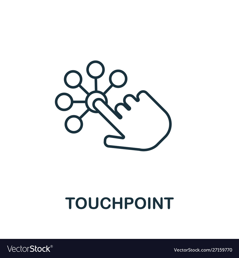 Touchpoint Kontur Symbol dünne Linie Konzept Element