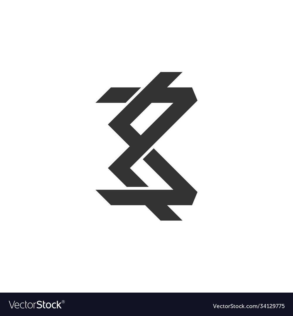 Abstract Number 3 Symbol Line Logo Royalty Free Vector Image 0878