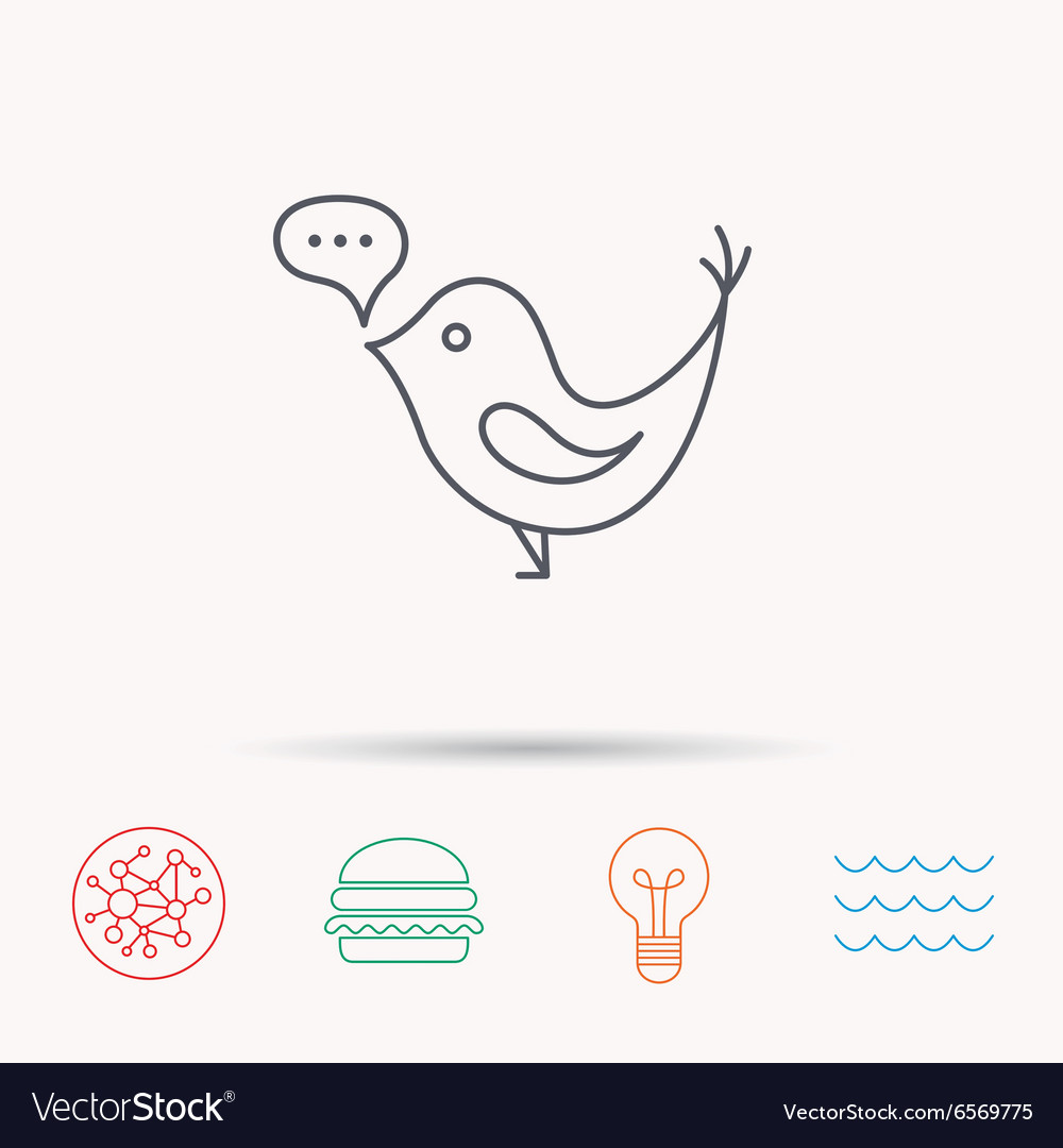 Bird with speech bubble icon short messages