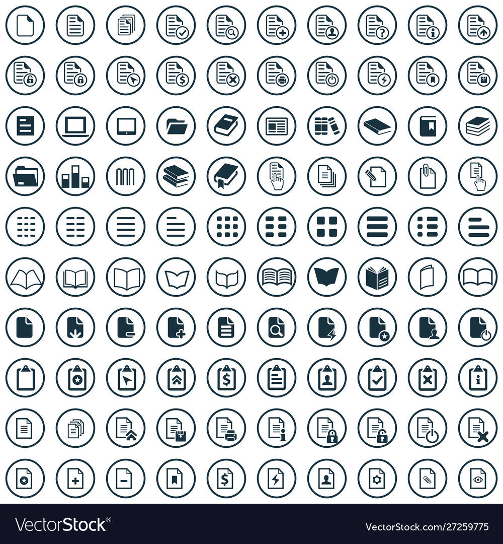 Dokument 100 Icons Universalset für Web und ui
