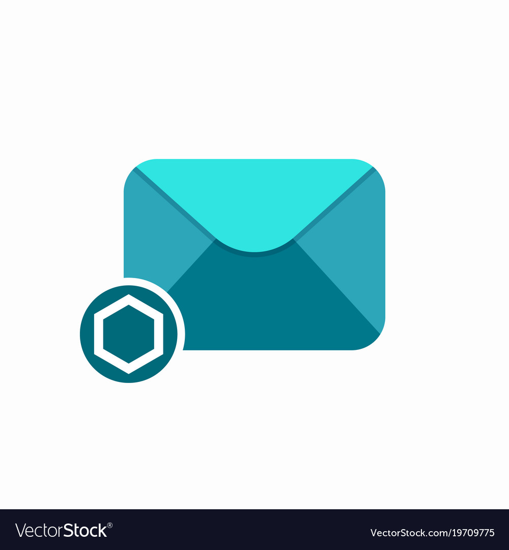 Envelope hexagon letter mail message send icon