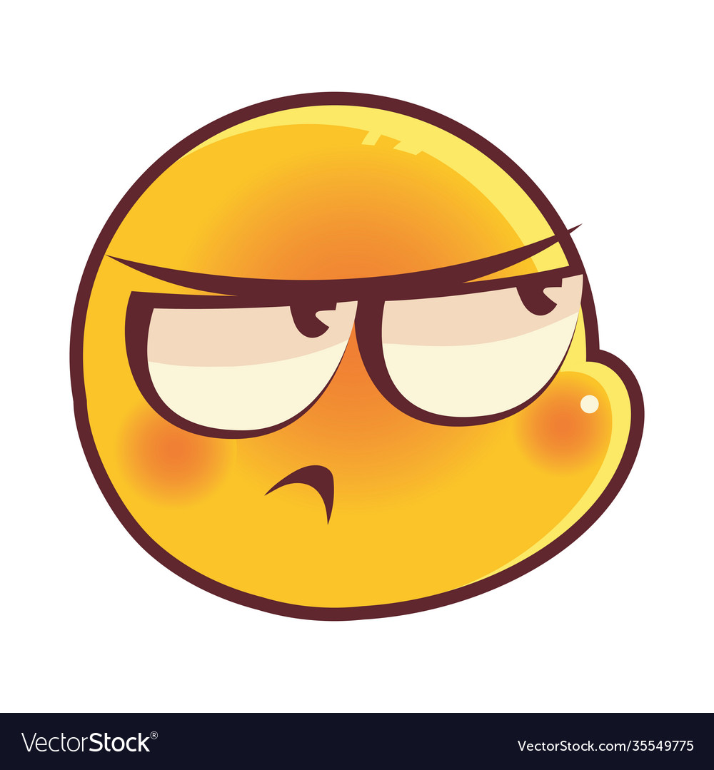 Funny emoji annoyed emoticon face expression Vector Image