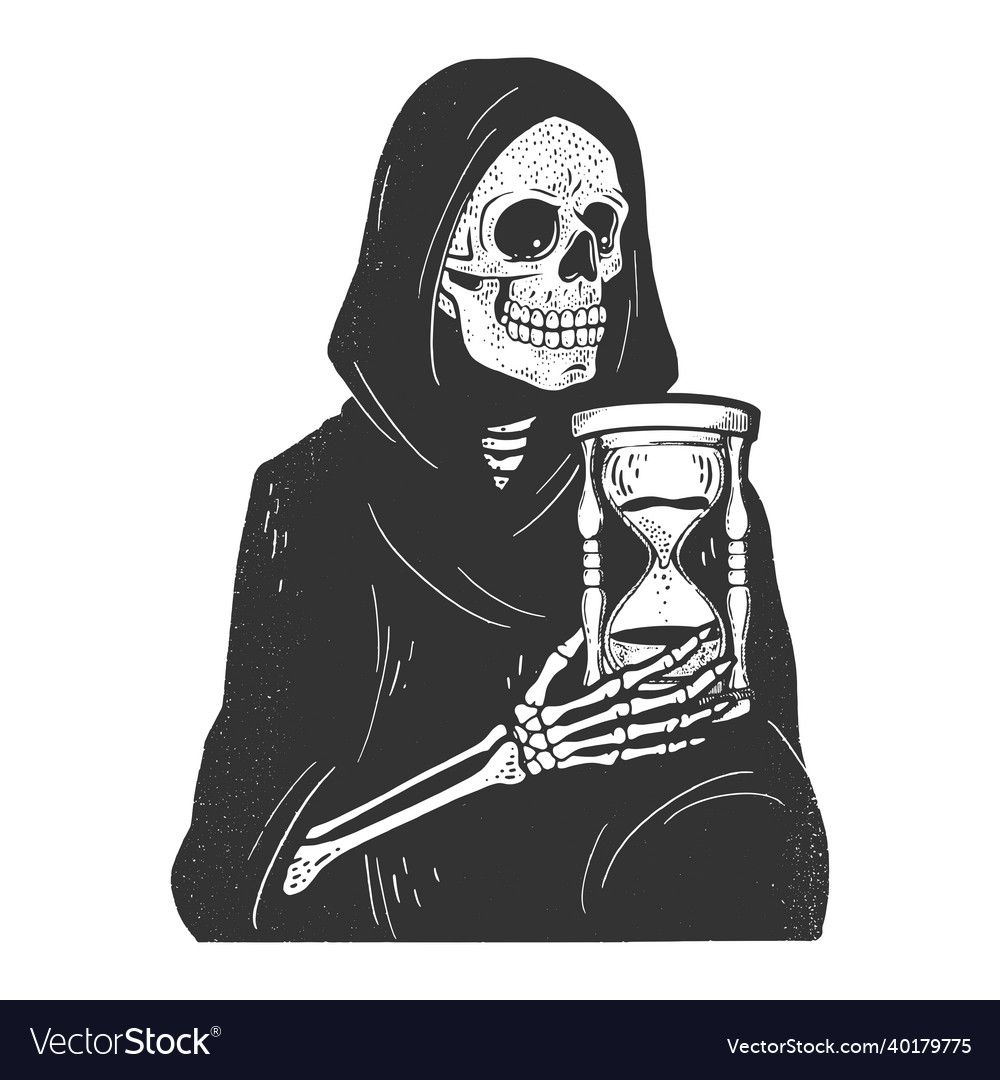 Grim Reaper With Hourglass Tattoo Designs