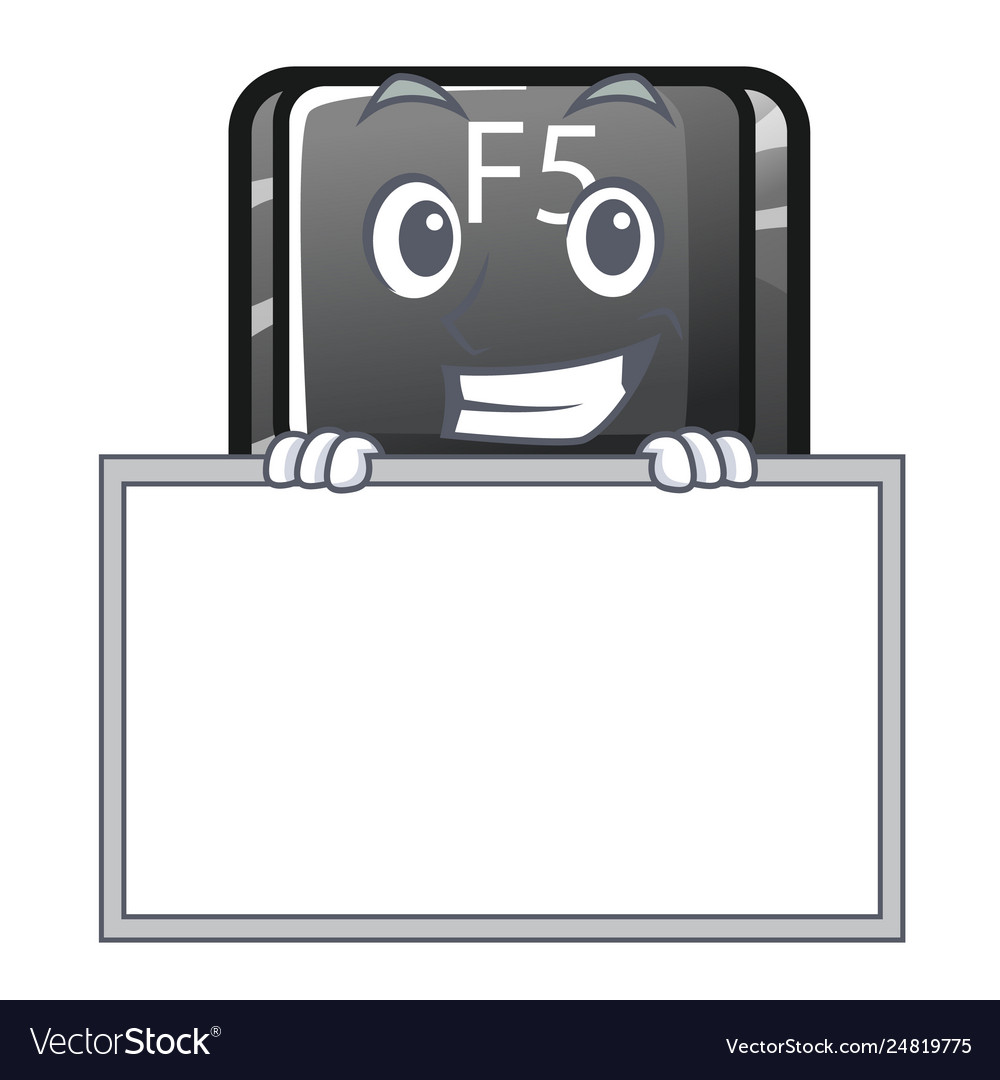 Grinning with board button f5 isolated