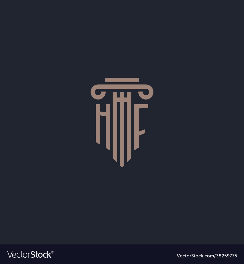 Hf initial logo monogram with pillar style design