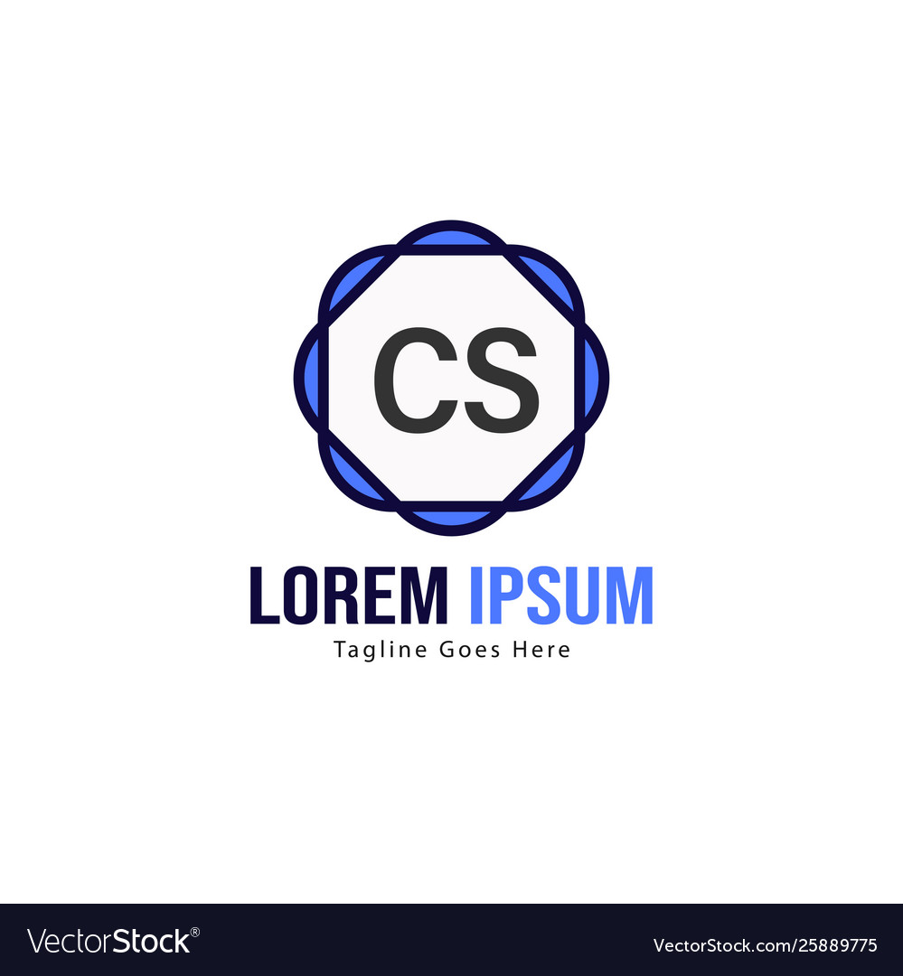 Initial cs logo template with modern frame Vector Image Initial cs logo template with modern frame