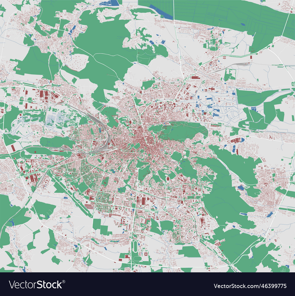 Lviv Map Detailed Map Of City Administrative Vector Image