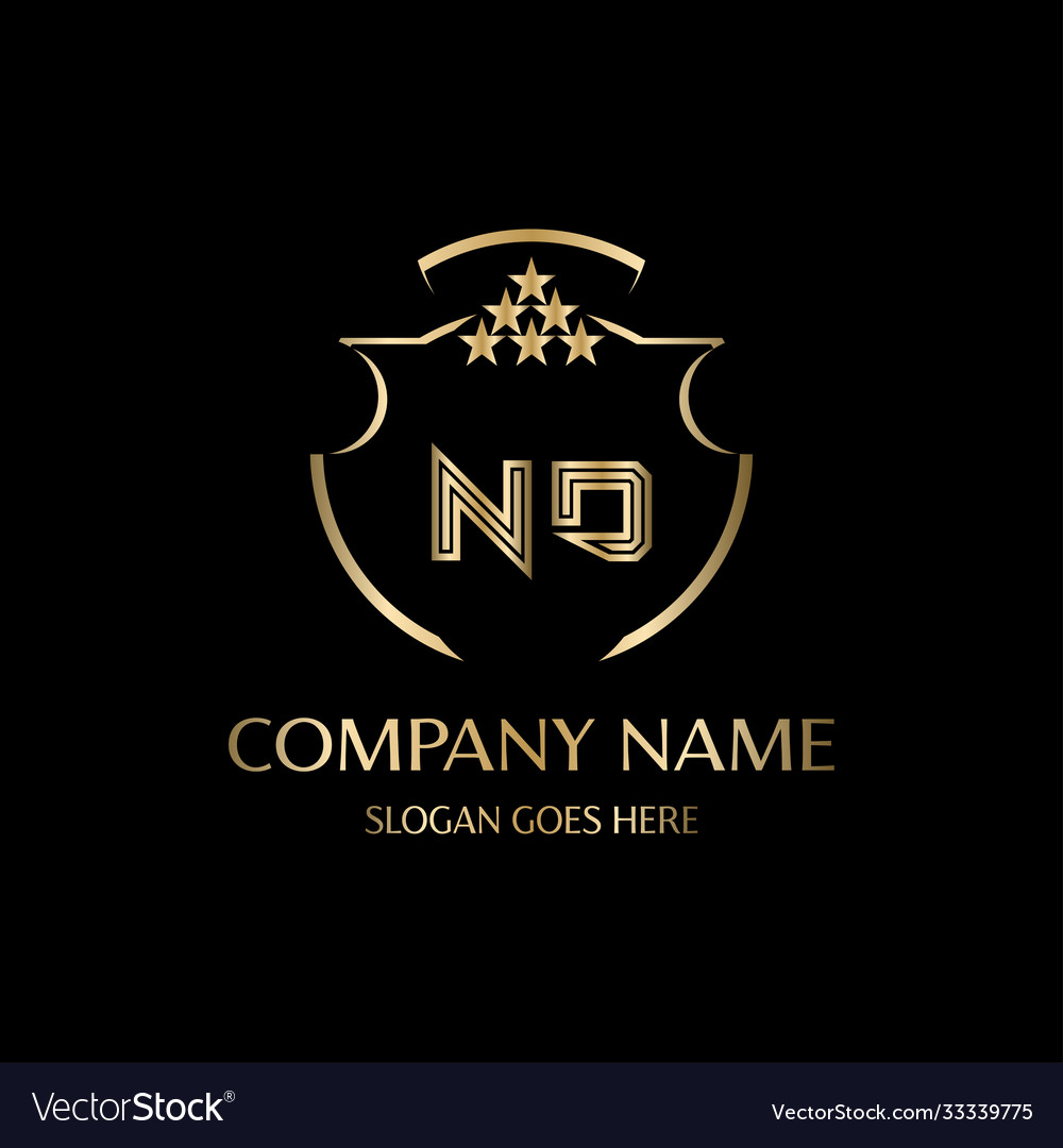 Nd Letter Initial With Royal Luxury Logo Template Vector Image