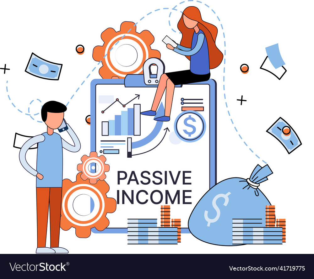 Passive Income Interest On Deposits Dividends Vector Image