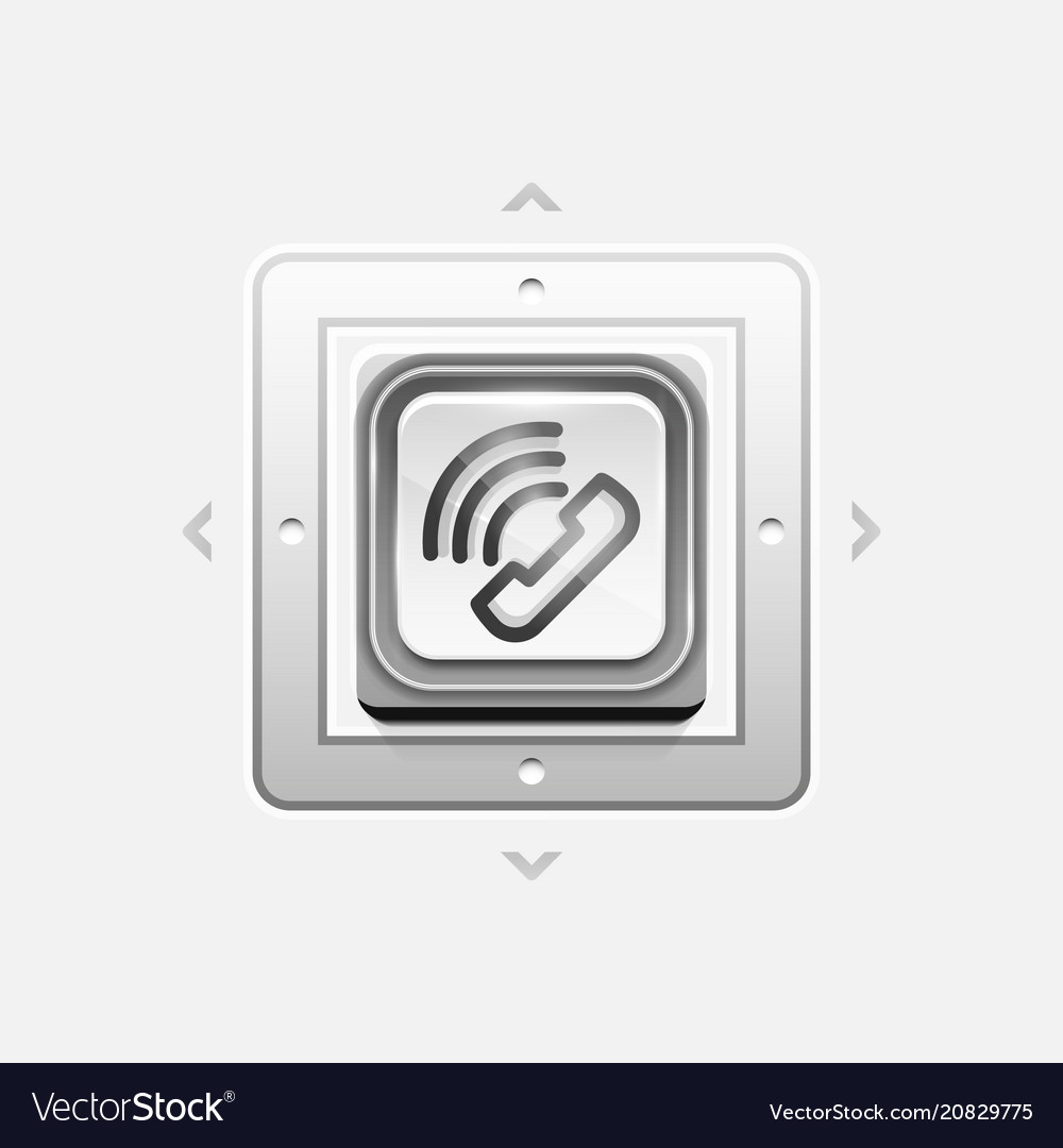 Phone button call support idea vector image Phone button call support idea