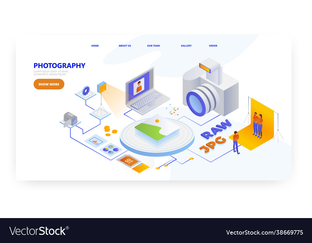 Photography landing page design website banner