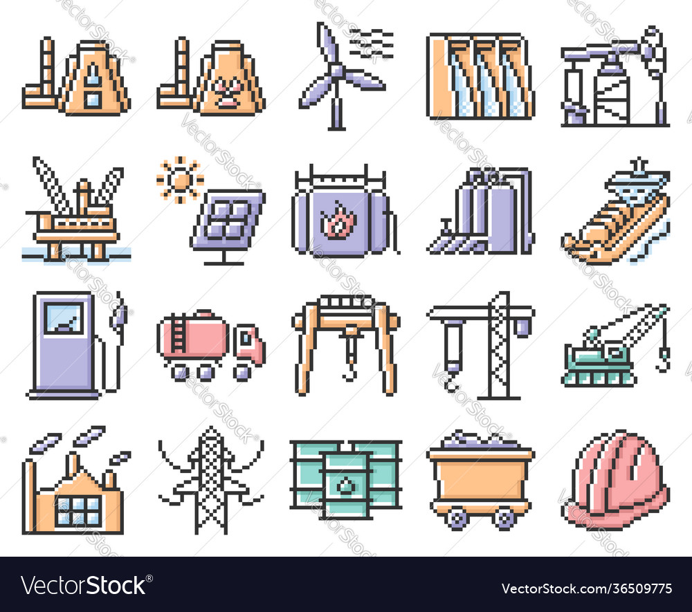 Pixel Icons - Industry & Energy