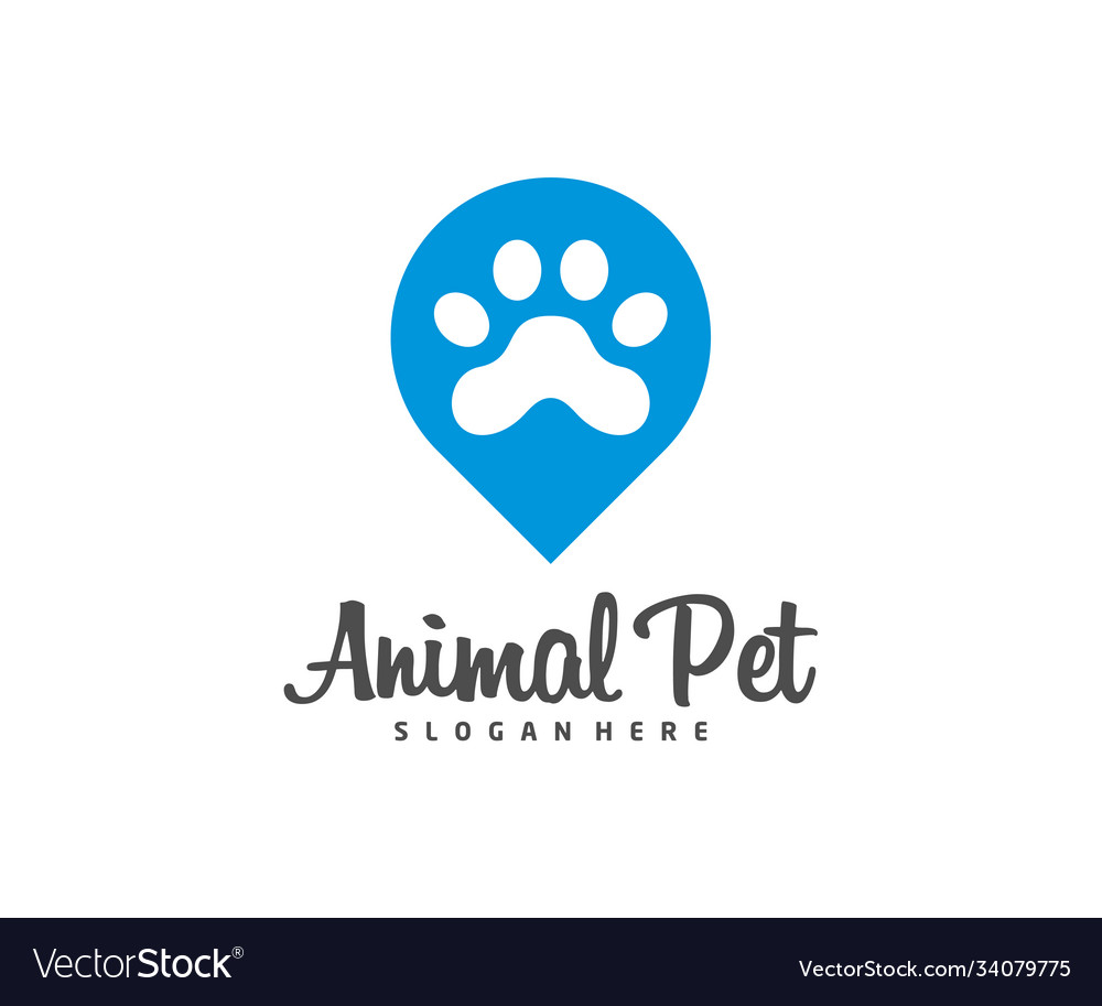 Point pet logo dog cat design template animals