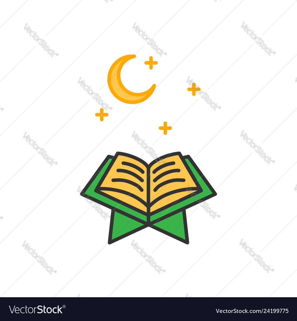 Read quran at night time simple monoline icon