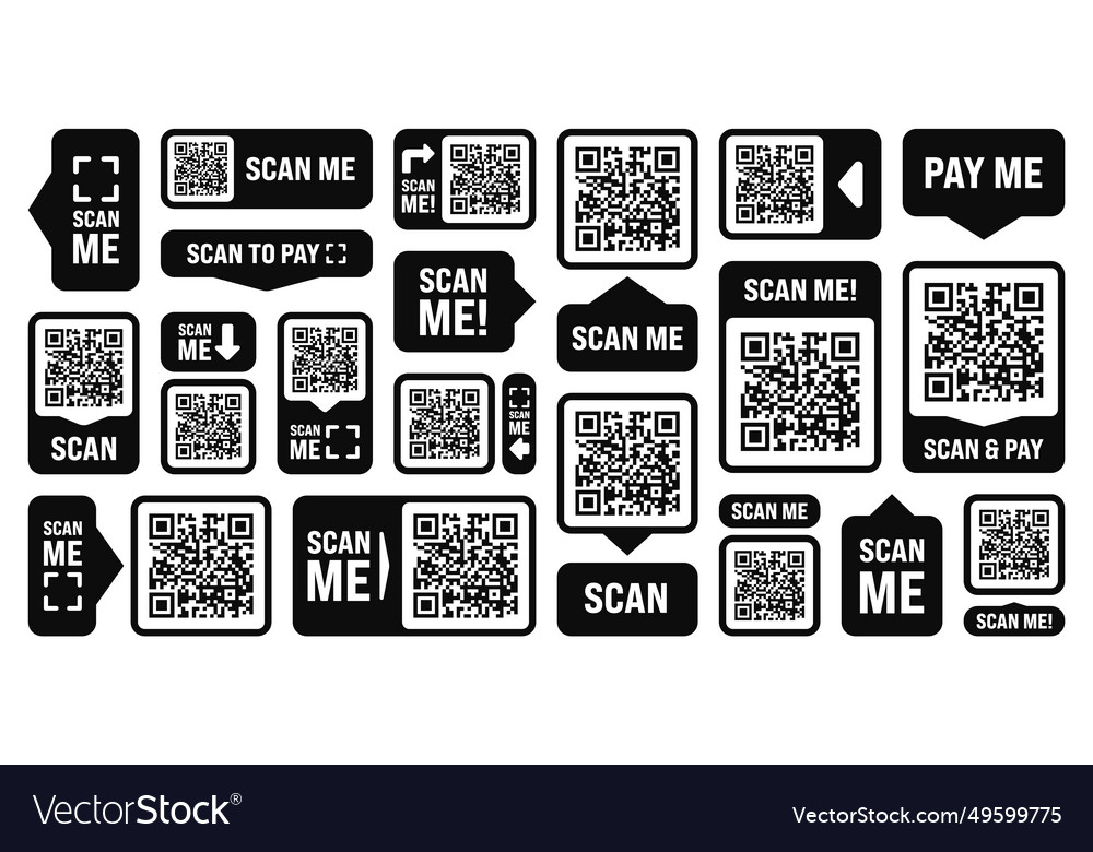 Scan me qr code sticker online payment special Vector Image