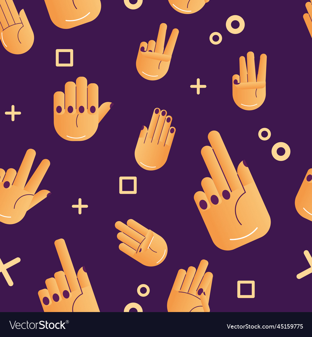 Seamless pattern background with different hand