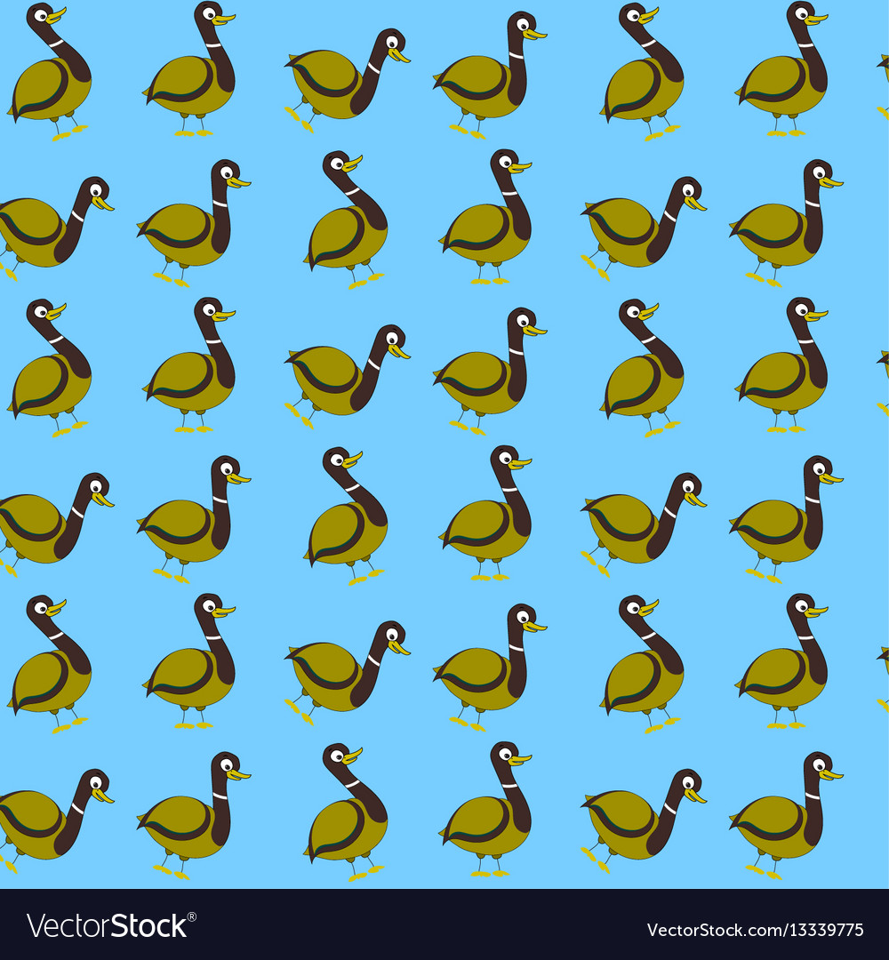 Seamless pattern with wild duck vector image Seamless pattern with wild duck