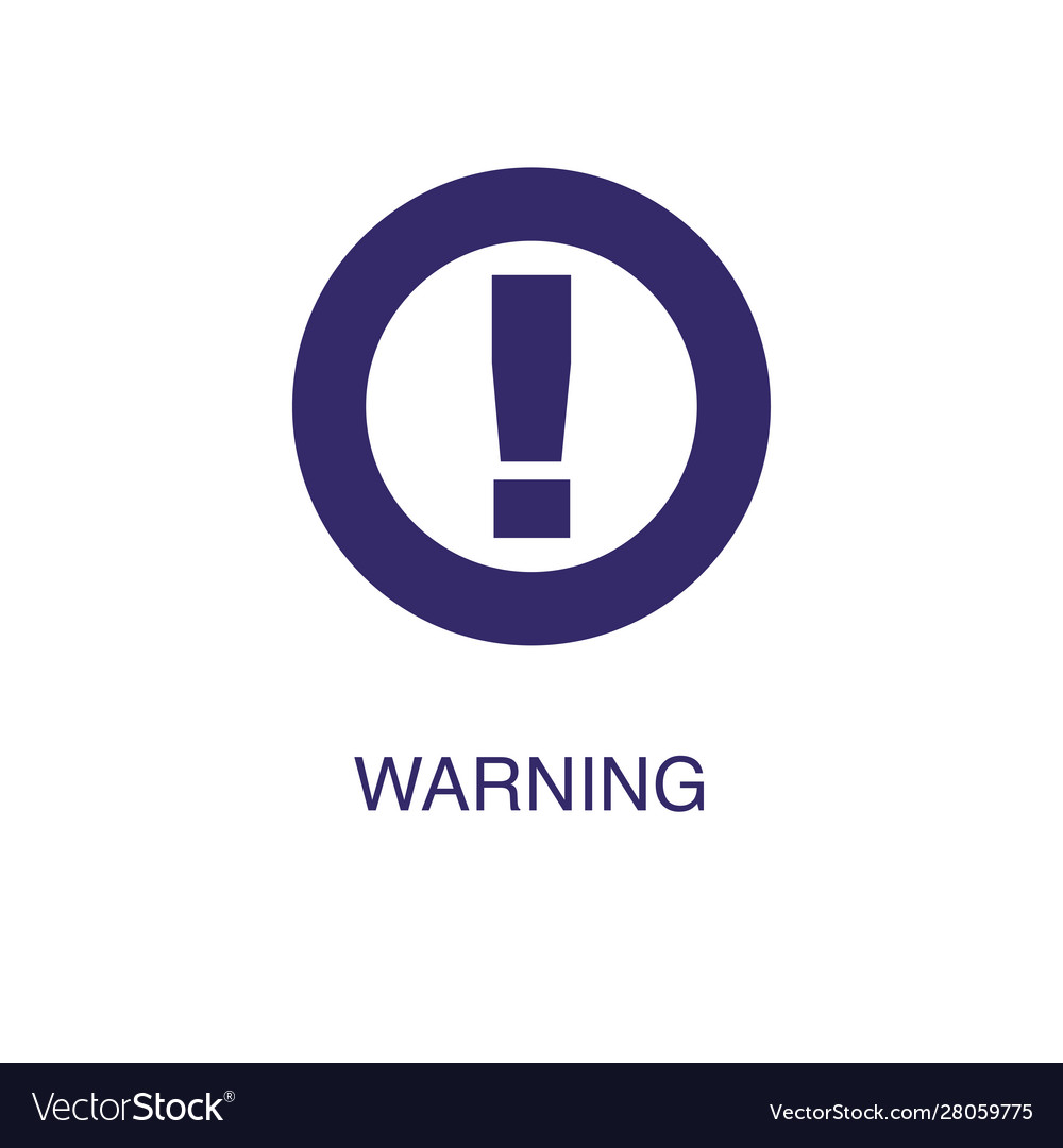 Warning element in flat simple style on white