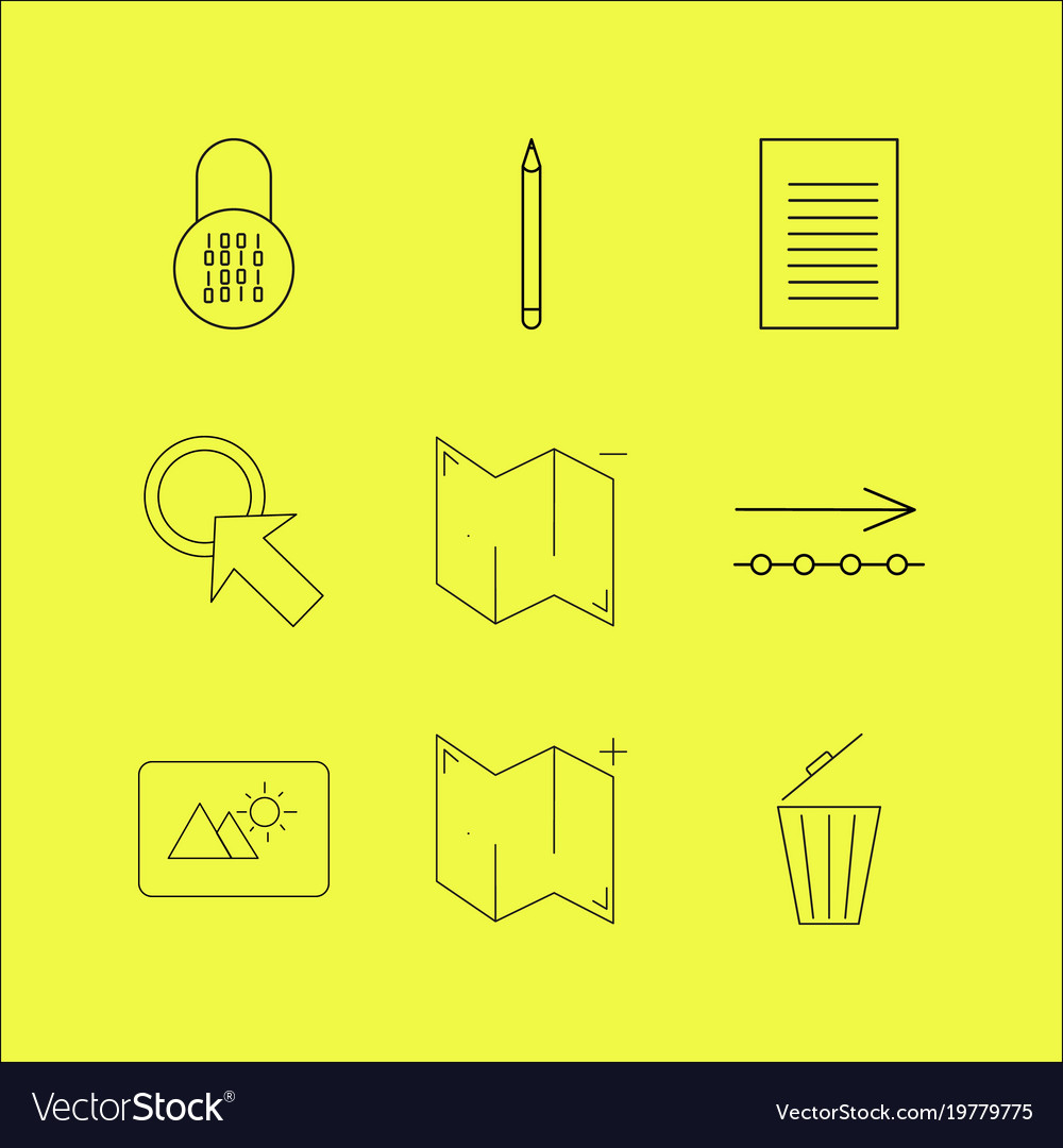 Web linear icon set simple outline icons