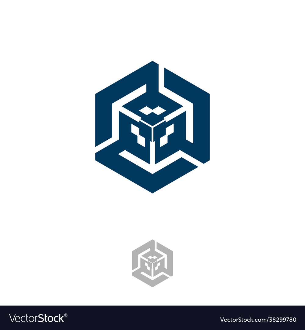 Abstract rotate hexagon tech design