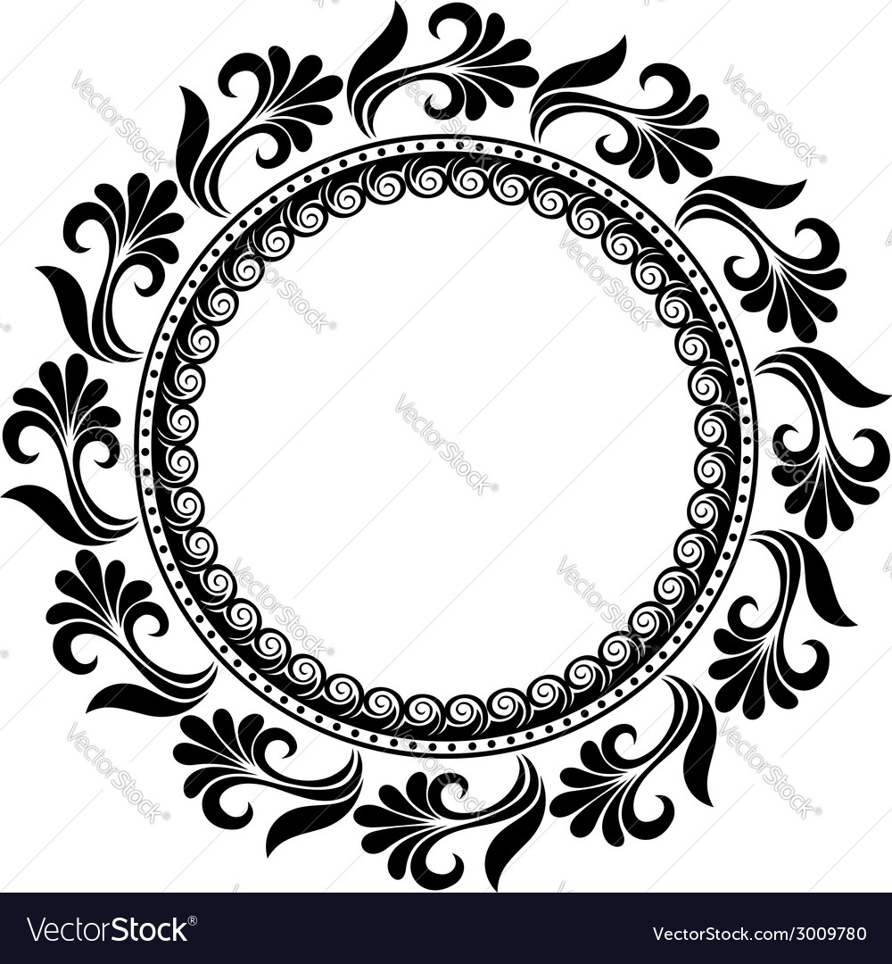 Download Beautiful Deco Floral Circle Royalty Free Vector Image