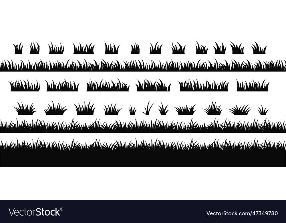 Schwarze Silhouetten von Gras