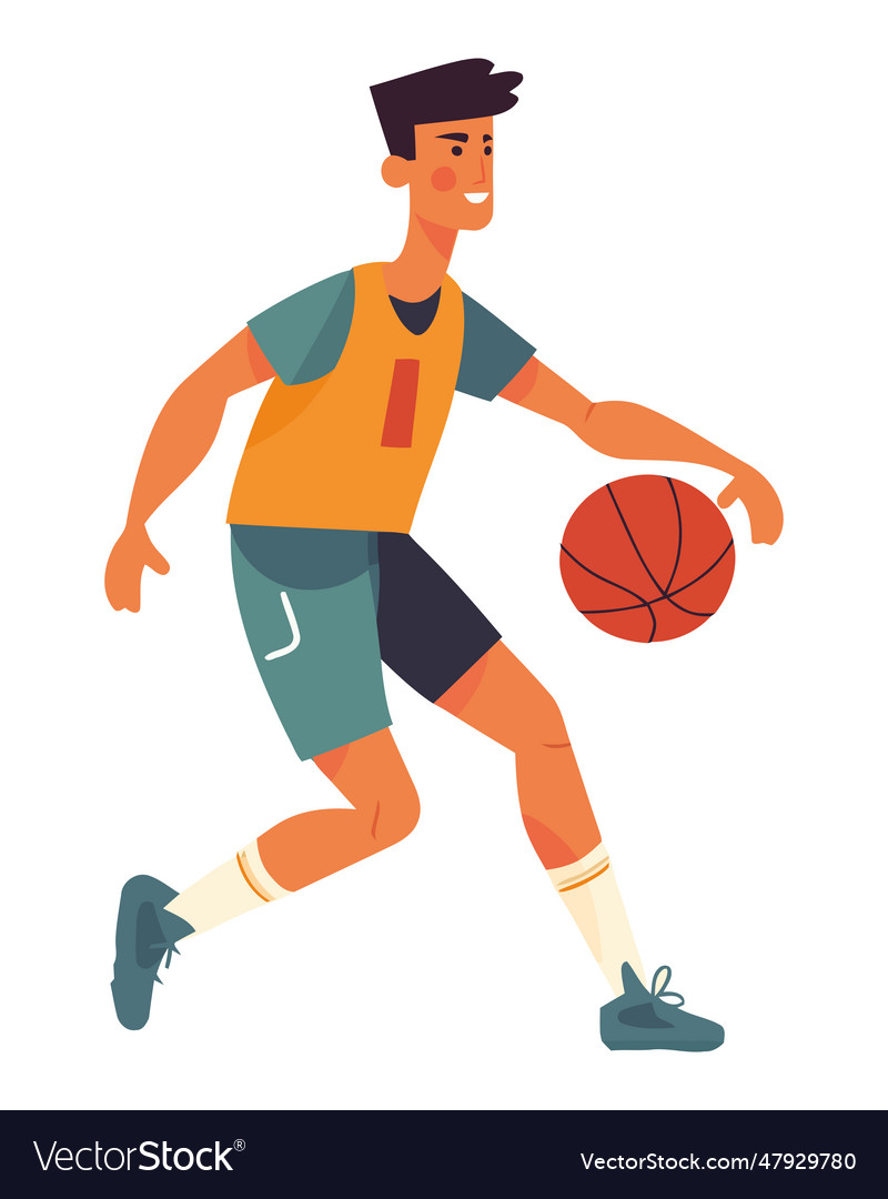 Boy playing basketball Royalty Free Vector Image