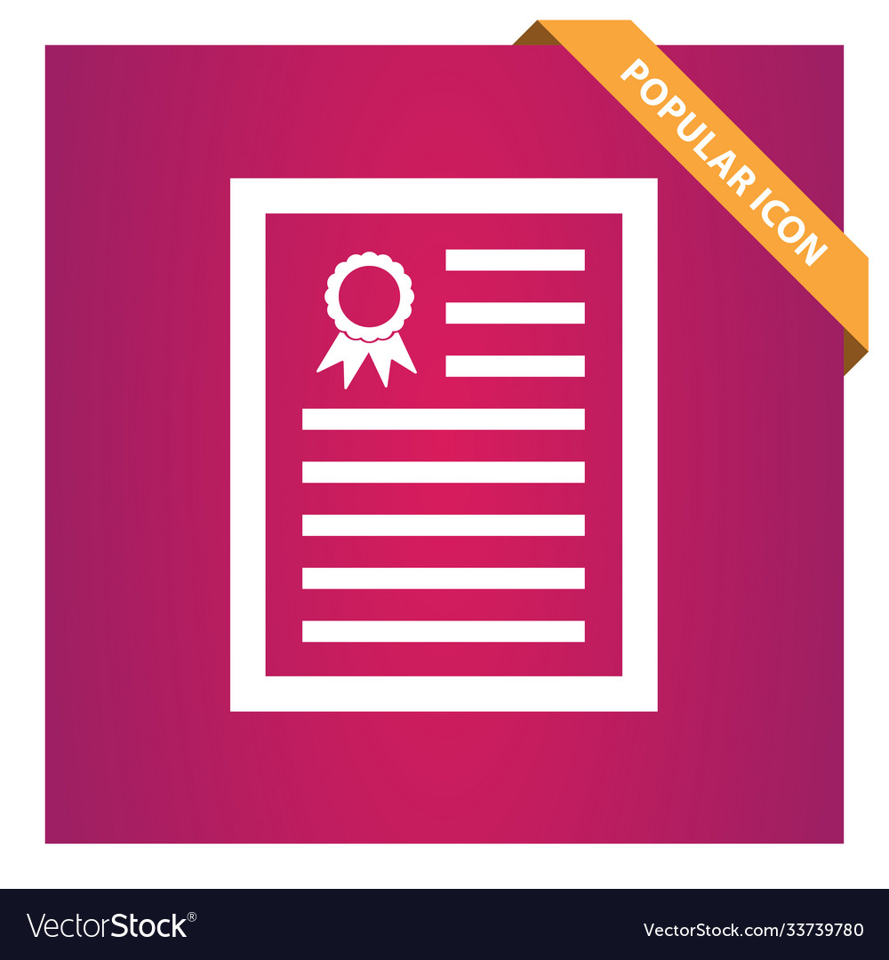 Certificate blank icon for web and mobile