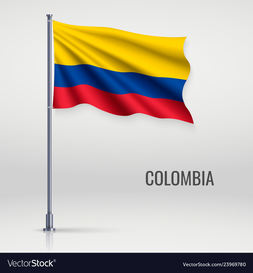 Colombia Flag on Flagpole