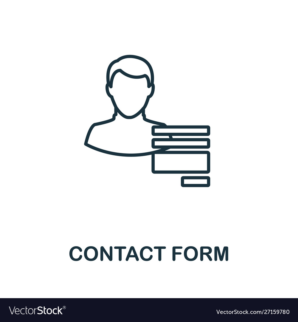 Contact form outline icon thin line concept