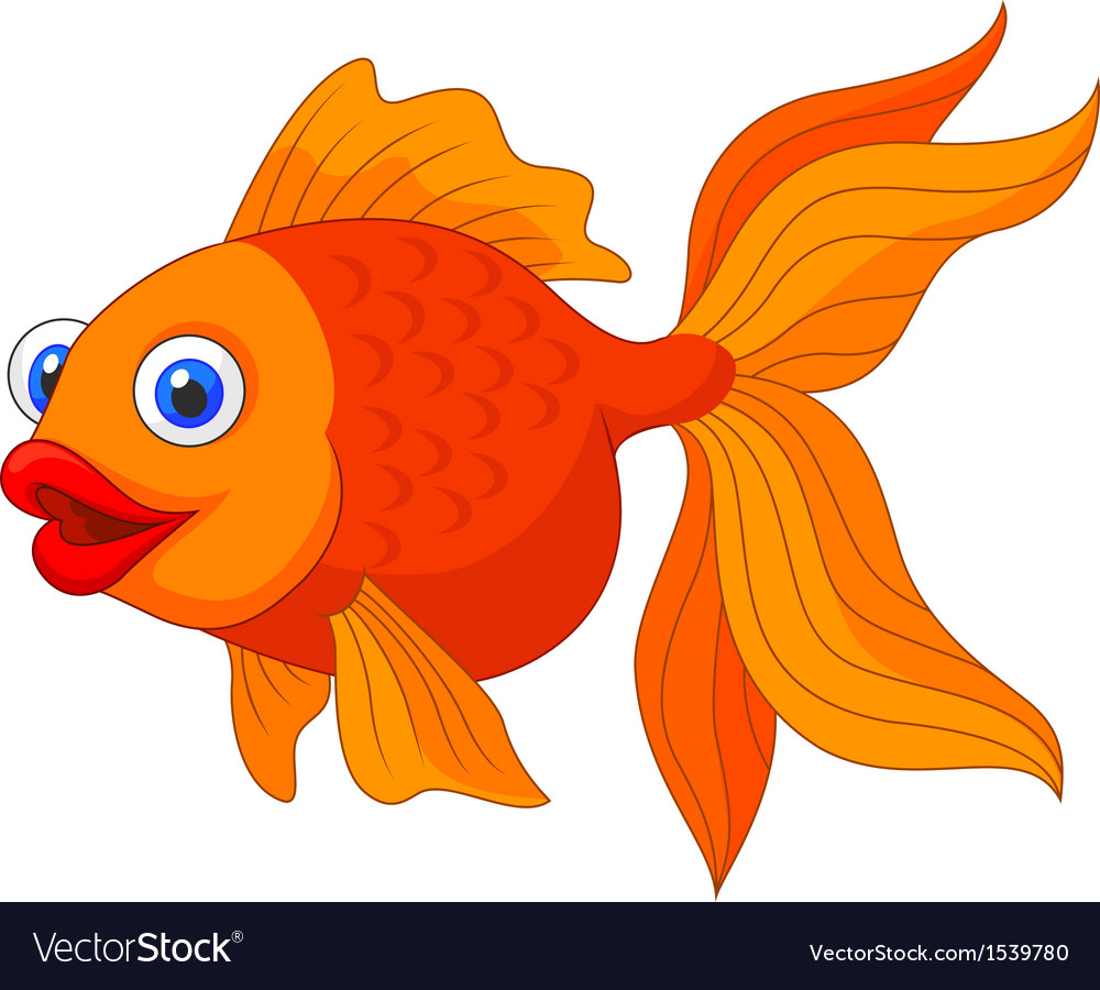 Download Cute golden fish cartoon Royalty Free Vector Image