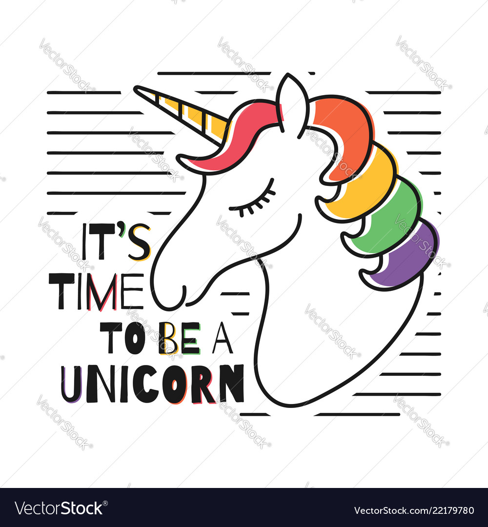 Cute magical unicorn for t-shirt print childish Vector Image