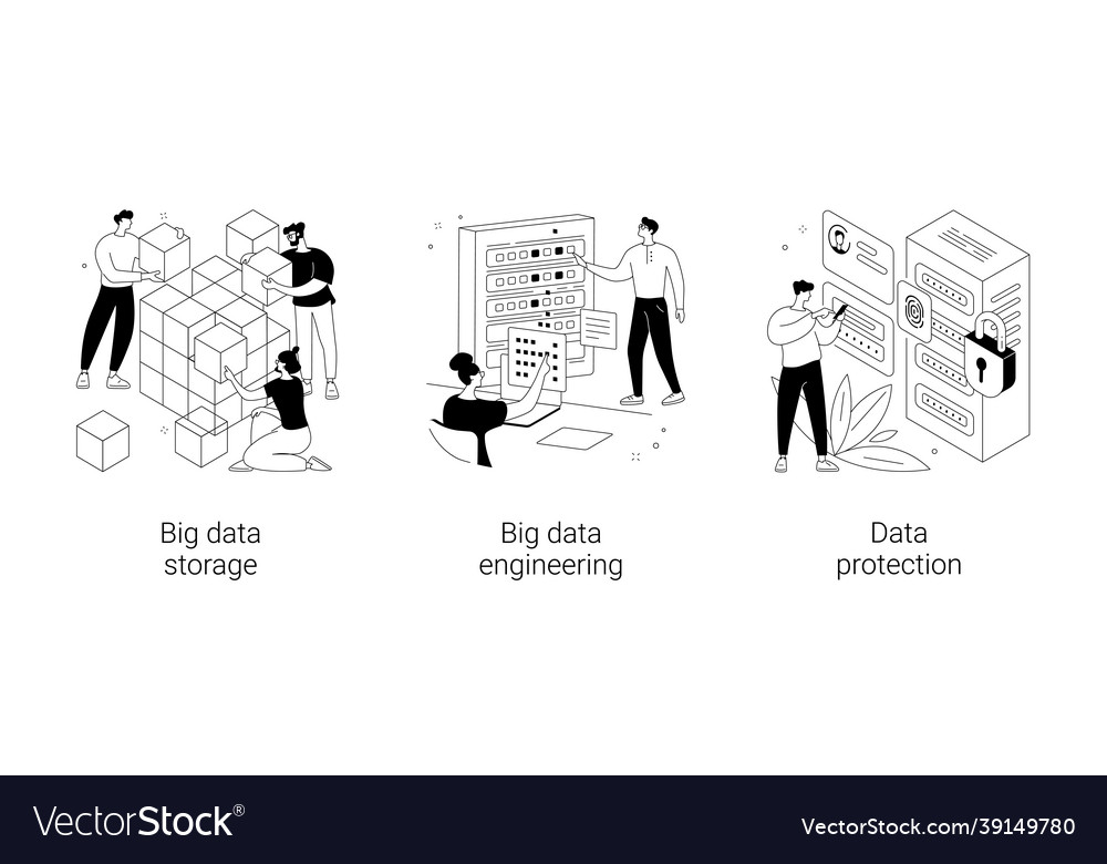 Database security abstract concept vector image Database security abstract concept