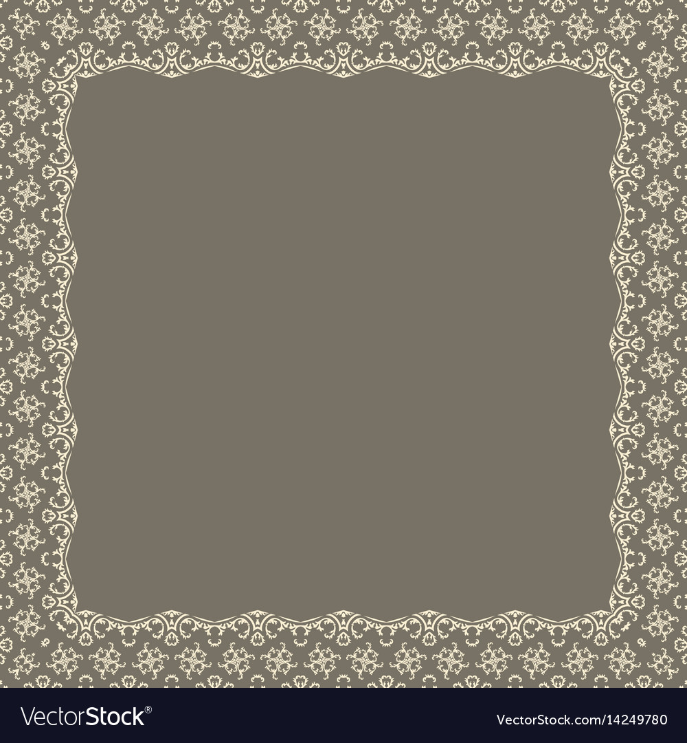 Fine floral square frame decorative Royalty Free Vector