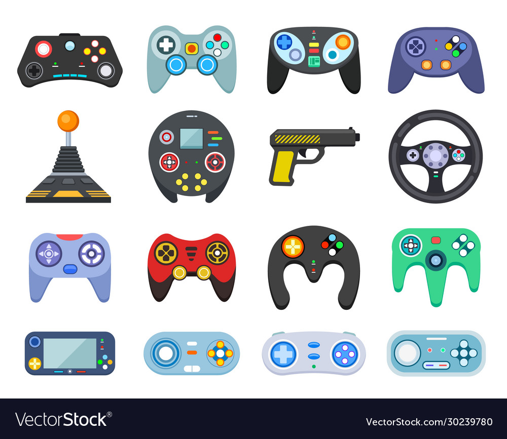 Game console vintage playing joystick gamer Vector Image