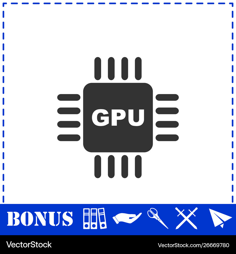 Gpu icon flat Royalty Free Vector Image - VectorStock