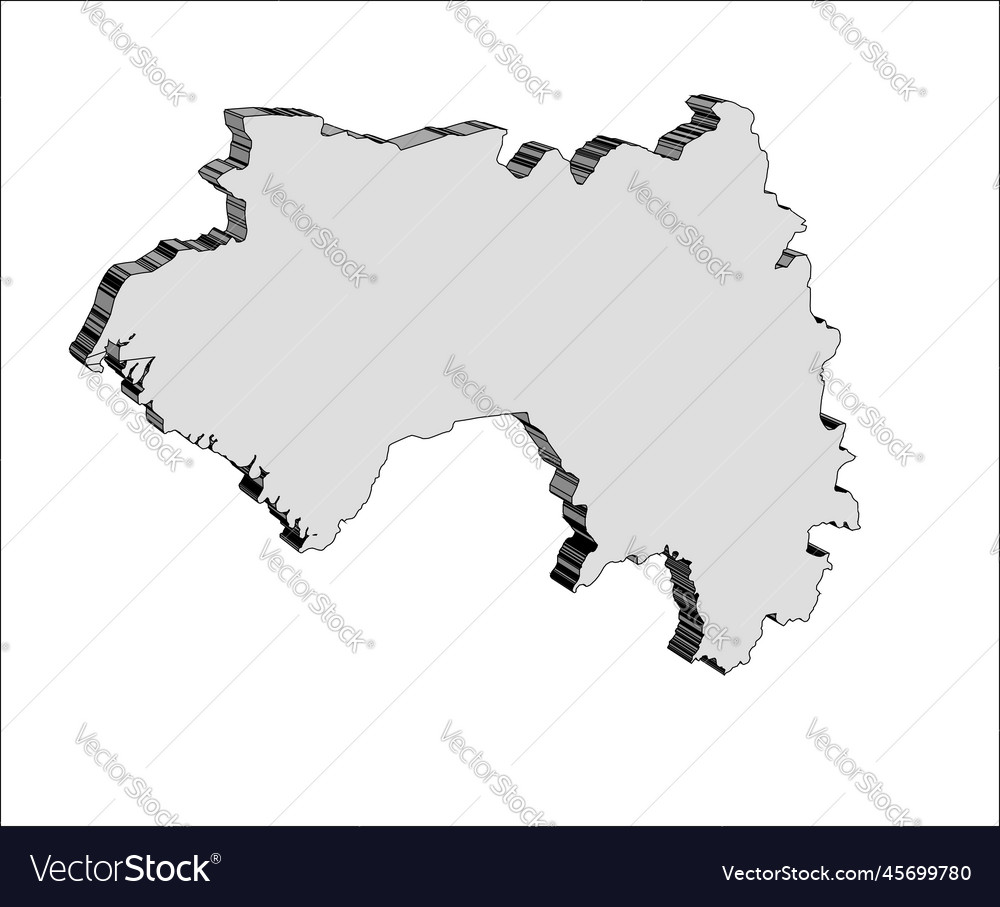 Guinea outline 3d map isolated on white Royalty Free Vector