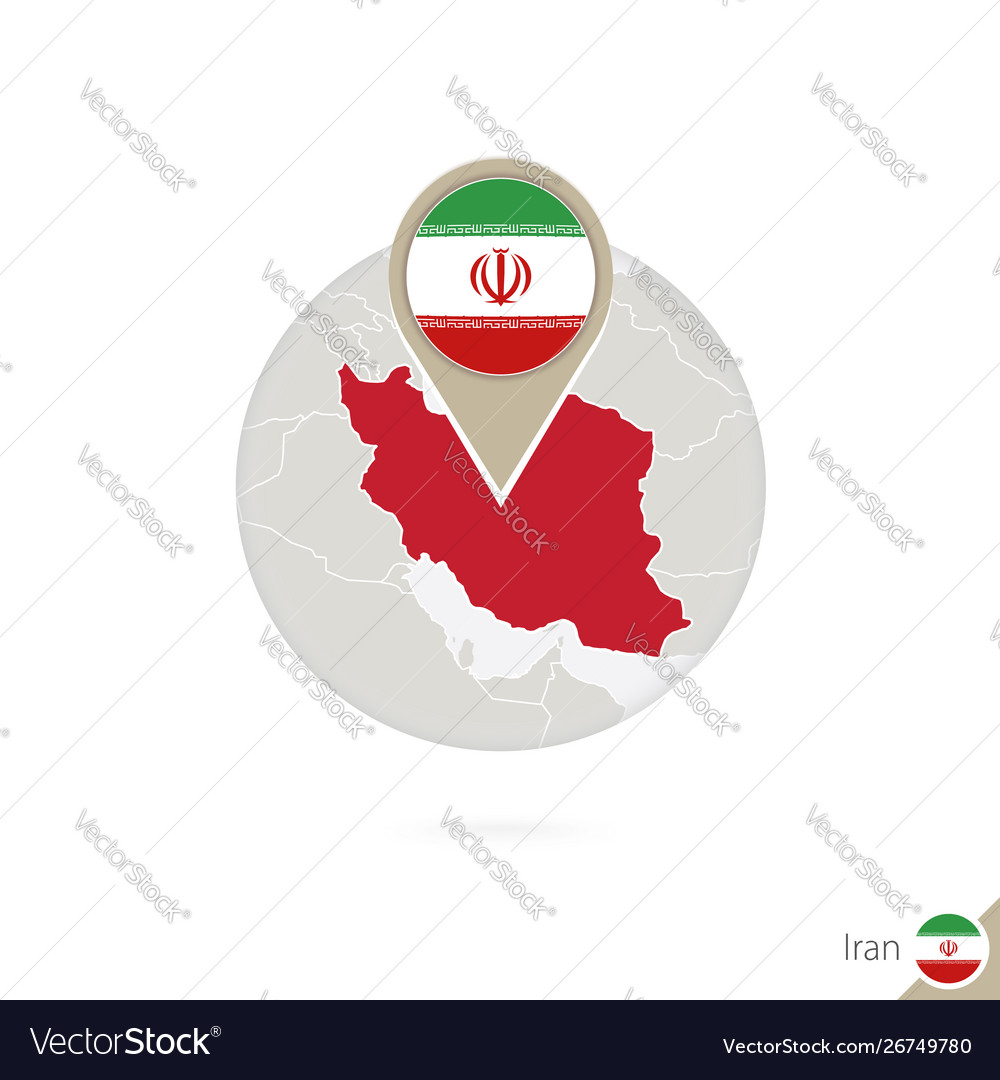 Iran map and flag in circle Vector Image Iran map and flag in circle
