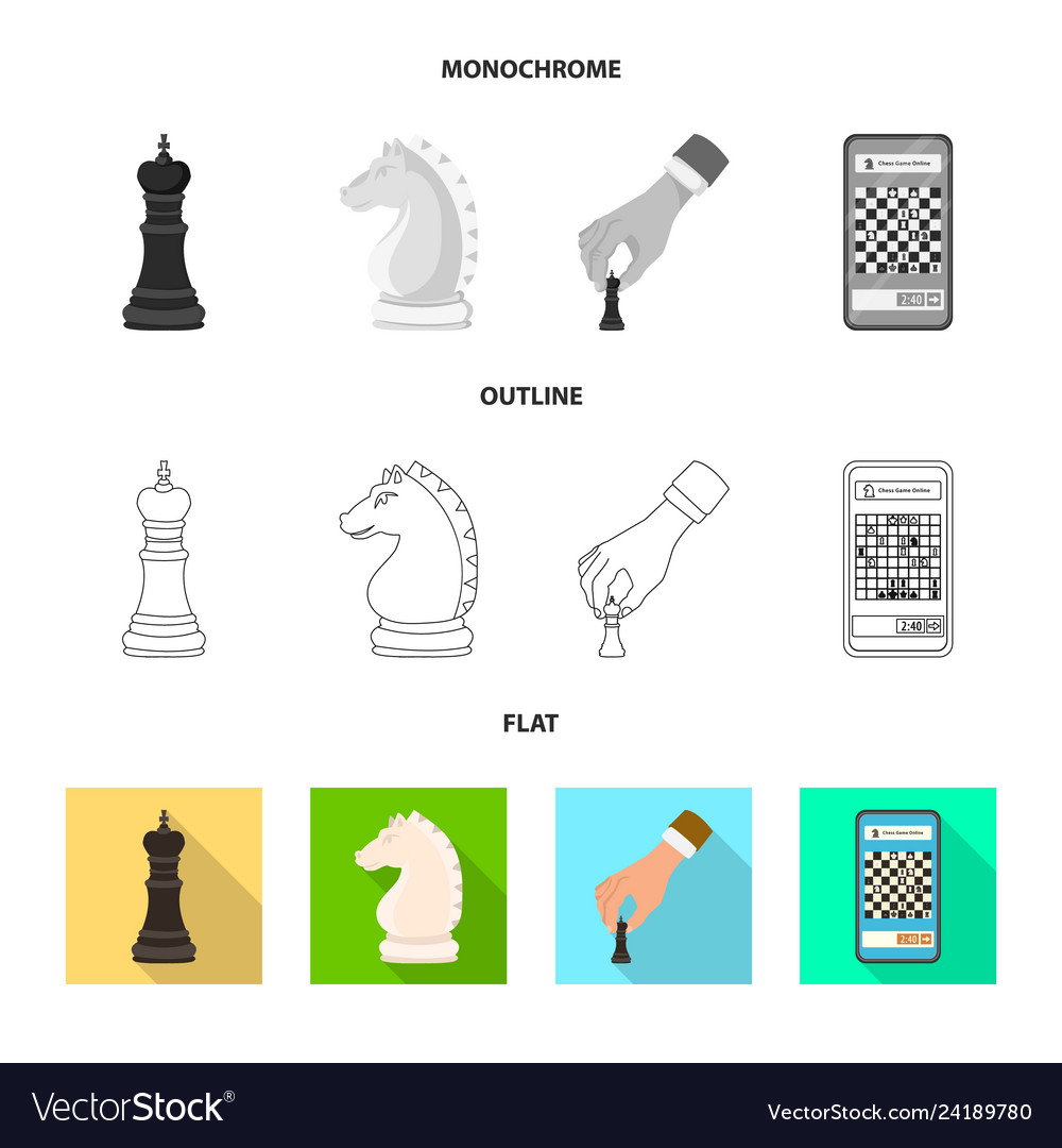Isolated object of checkmate and thin sign set Vector Image Isolated object of checkmate and thin sign set