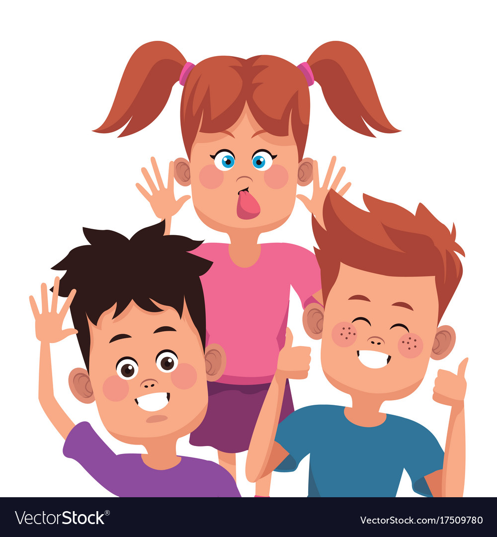 Kids friends cartoon Royalty Free Vector Image Kids friends cartoon Royalty Free Vector Image