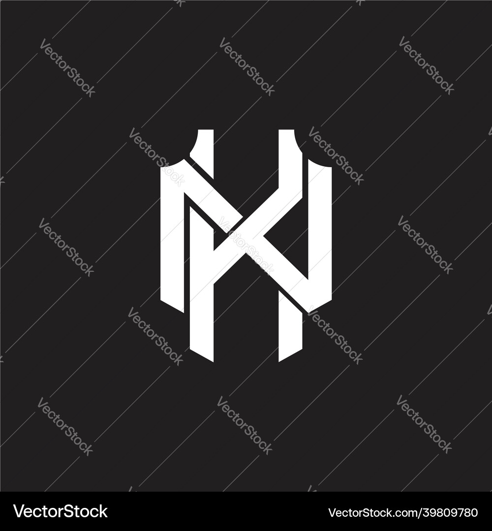 Kn logo monogram design template Royalty Free Vector Image