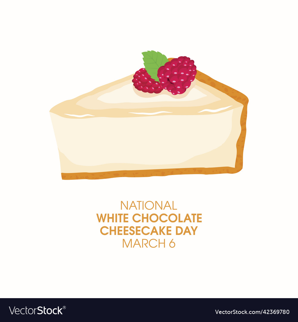 National White Chocolate Cheesecake Day Royalty Free Vector 1036