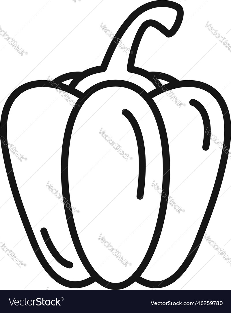 Nutrition paprika icon outline sweet Royalty Free Vector