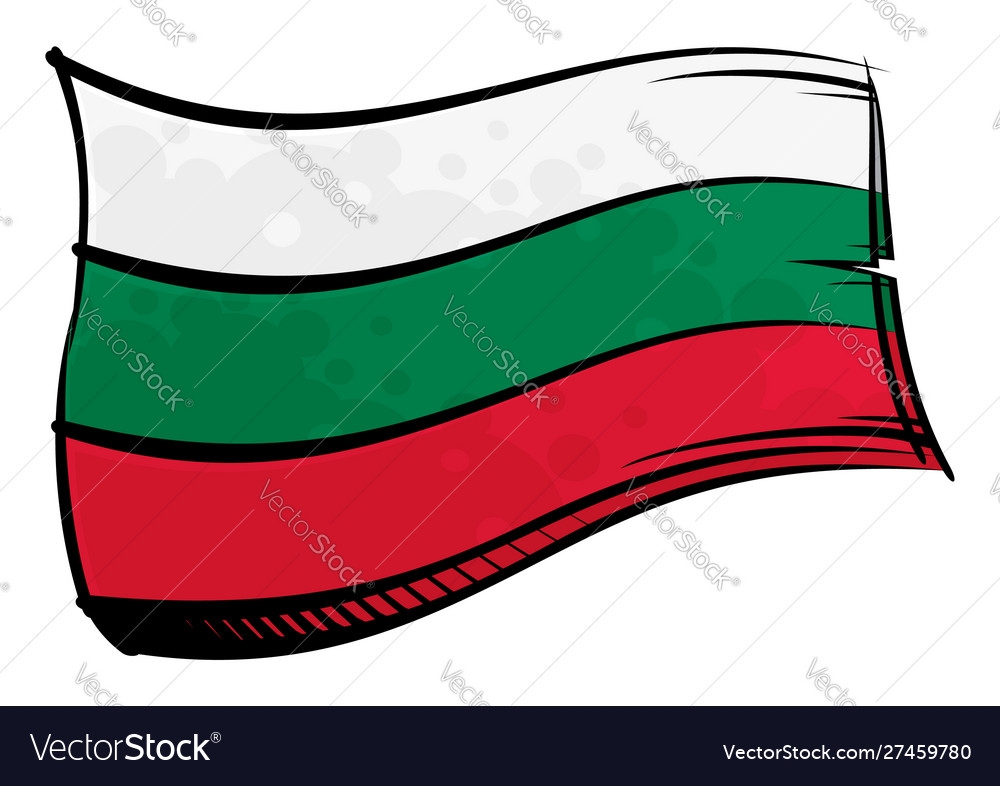 Painted bulgaria flag waving in wind