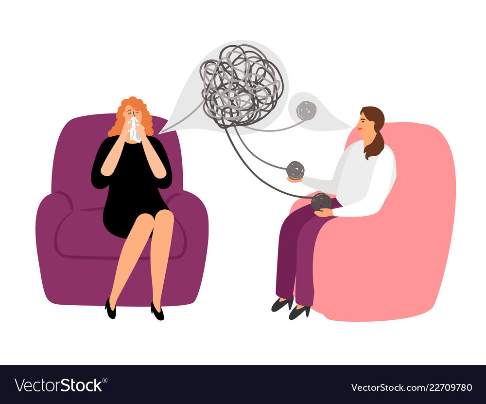 Psychotherapy Concept With Female Patient Vector Image 2846