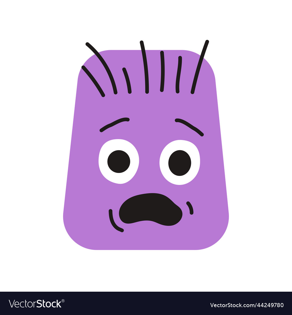Purple rectangular scared character color line Vector Image Purple rectangular scared character color line