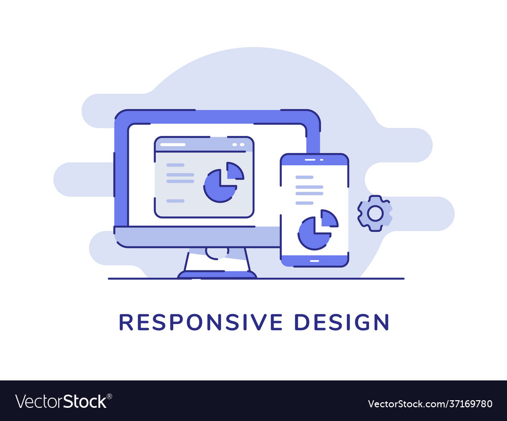 Responsive design concept development process vector image Responsive design concept development process