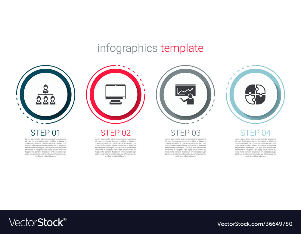 Set hierarchy organogram chart computer monitor vector image Set hierarchy organogram chart computer monitor